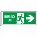 Cartello BIFACCIALE Emergency Exit freccia a destra EN ISO 7010