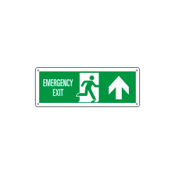 Cartello uscita di emergenza freccia avanti Uscita Em. EN ISO 7010