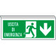 Cartello uscita emergenza freccia indietro e scritta SOSPESA EN ISO