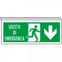 Cartello uscita emergenza freccia indietro e scritta SOSPESA EN ISO