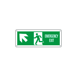 Cartello Emergency Exit freccia alto sx EN ISO 7010