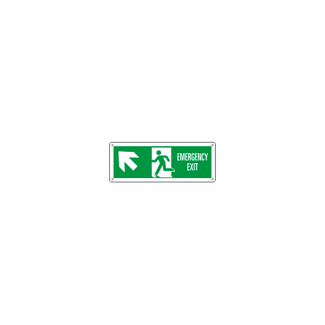 Cartello Emergency Exit freccia alto sx EN ISO 7010
