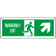 Cartello uscita di emergenza freccia alto dx EN ISO 7010
