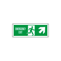 Cartello uscita di emergenza freccia alto dx EN ISO 7010