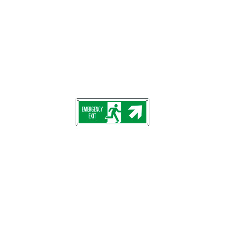 Cartello uscita di emergenza freccia alto dx EN ISO 7010