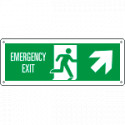 Cartello uscita di emergenza freccia alto dx EN ISO 7010
