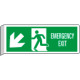 Cartello BIFACCIALE Emergency Exit freccia in basso sn EN ISO 7010
