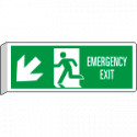 Cartello BIFACCIALE Emergency Exit freccia in basso sn EN ISO 7010