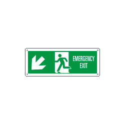 Cartello Emergency Exit freccia basso sx EN ISO 7010
