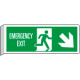 Cartello BIFACCIALE Emergency Exit freccia in basso a dx EN ISO 7010