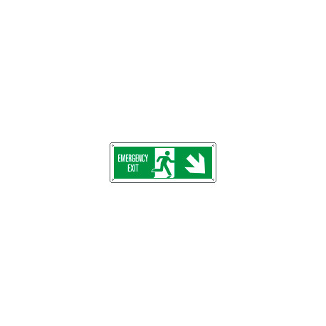 Cartello uscita di emergenza freccia basso dx EN ISO 7010