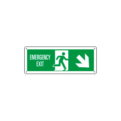 Etichetta uscita di emergenza freccia basso dx EN ISO 7010