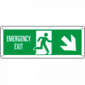 Cartello uscita di emergenza freccia basso dx EN ISO 7010