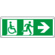 Cartello uscita di emergenza disabili freccia a destra EN ISO 7010
