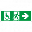 Cartello uscita di emergenza disabili freccia a destra EN ISO 7010