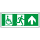 Etichetta uscita di emergenza disabili con freccia avanti EN ISO 7010