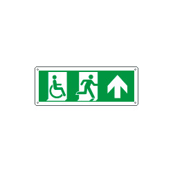 Cartello uscita di emergenza disabili freccia avanti EN ISO 7010