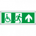Cartello uscita di emergenza disabili freccia avanti EN ISO 7010