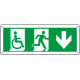 Etichetta uscita di emergenza disabili freccia indietro EN ISO 7010