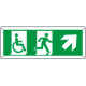 Cartello uscita di emergenza disabili freccia in alto a dx. EN ISO 7010