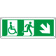 Cartello uscita di emergenza disabili freccia in basso a dx. ENISO7010