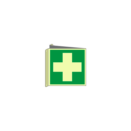 Cartello bifacciale luminescente DIN PLUS pronto soccorso EN ISO 7010