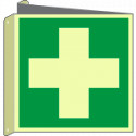 Cartello bifacciale luminescente DIN PLUS pronto soccorso EN ISO 7010