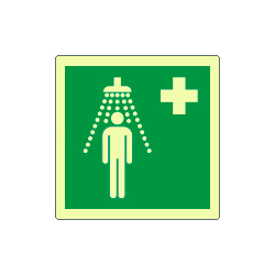 Etichetta emergenza doccia di emergenza solo simbolo EN ISO 7010 lumin