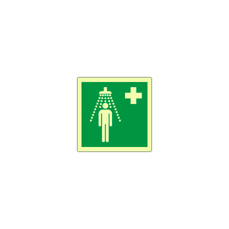Etichetta emergenza doccia di emergenza solo simbolo EN ISO 7010 lumin