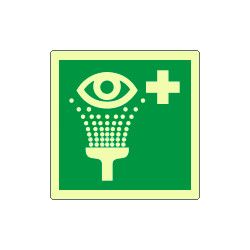 Cartello lavaocchi di emergenza solo simbolo EN ISO 7010 luminescente