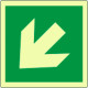 Cartello emergenza freccia diagonale solo simbolo EN ISO 7010