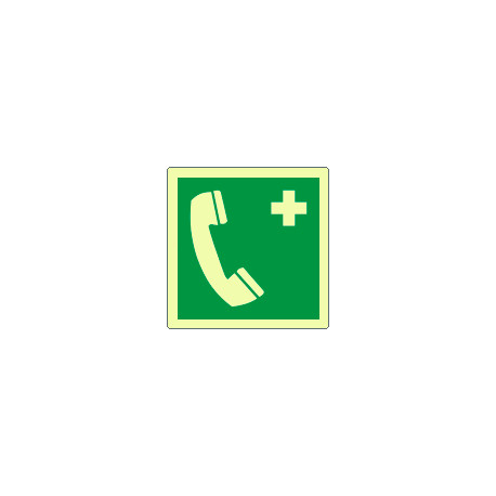 Etichetta fotoluminescente telefono di emergenza EN ISO 7010