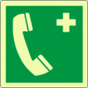 Etichetta fotoluminescente telefono di emergenza EN ISO 7010