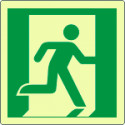 Cartello emergenza uscita di emergenza a ds solo simbolo EN ISO 7010