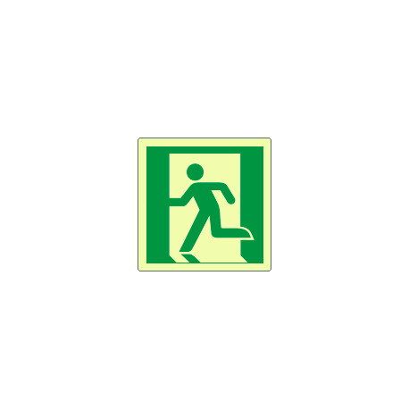 Cartello lum. PVC uscita di emergenza a sn solo simbolo EN ISO 7010