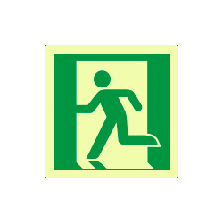 Cartello emergenza uscita di emergenza a sn solo simbolo EN ISO 7010