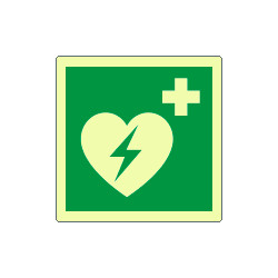 Cartello fotoluminescente defibrillatore AED EN ISO 7010