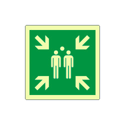 Cartello emergenza punto raccolta solo simbolo EN ISO 7010