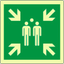 Cartello emergenza punto raccolta solo simbolo EN ISO 7010