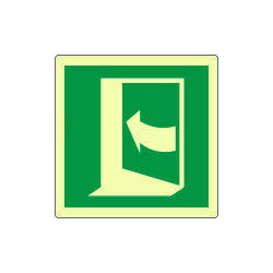 Cartello PVC apertura a spianta sinistra EN ISO 7010