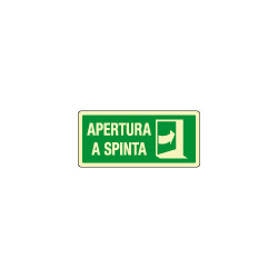 Cartello PVC apertura a spinta destra EN ISO 7010