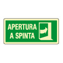 Cartello PVC apertura a spinta destra EN ISO 7010