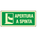 Cartello PVC apertura a spinta sinistra EN ISO 7010