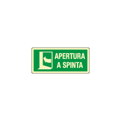 Cartello PVC apertura a spinta sinistra EN ISO 7010