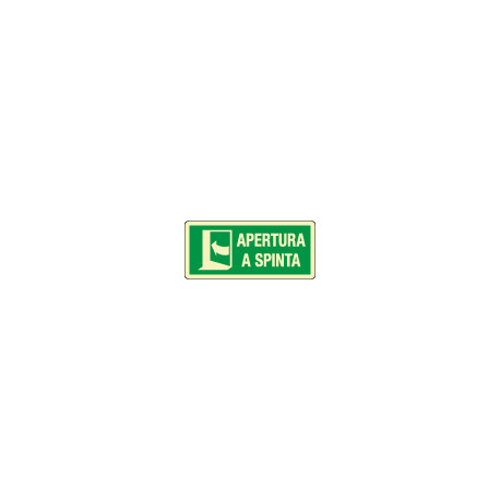 Cartello PVC apertura a spinta sinistra EN ISO 7010