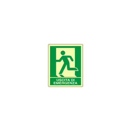 Cartello PVC uscita di emergenza sinistra EN ISO 7010