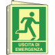 Cartello luminescente DIN PLUS bifacciale " uscita emergenza destra"