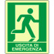 Cartello allum. luminescente uscita di emergenza destra EN ISO 7010