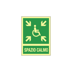 Cartello emergenza spazio calmo EN ISO 7010 E024 luminescente