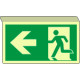 Cartello SOSPESO bifacciale luminescente uscita emerg. SX EN ISO 7010